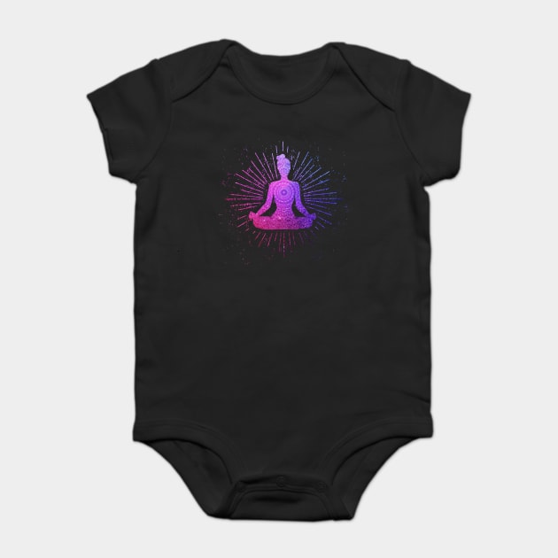 Yoga Meditation Pose Yoga Woman, Zen Mom Baby Bodysuit by logiamerch